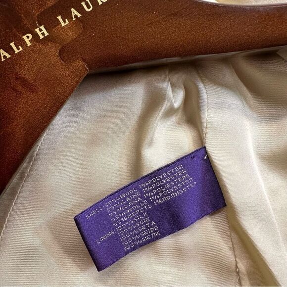 Ralph Lauren~ Collection Spring 12 Cream Pinstripe Wool Blend Crepe Casey Blazer - Picture 7 of 16